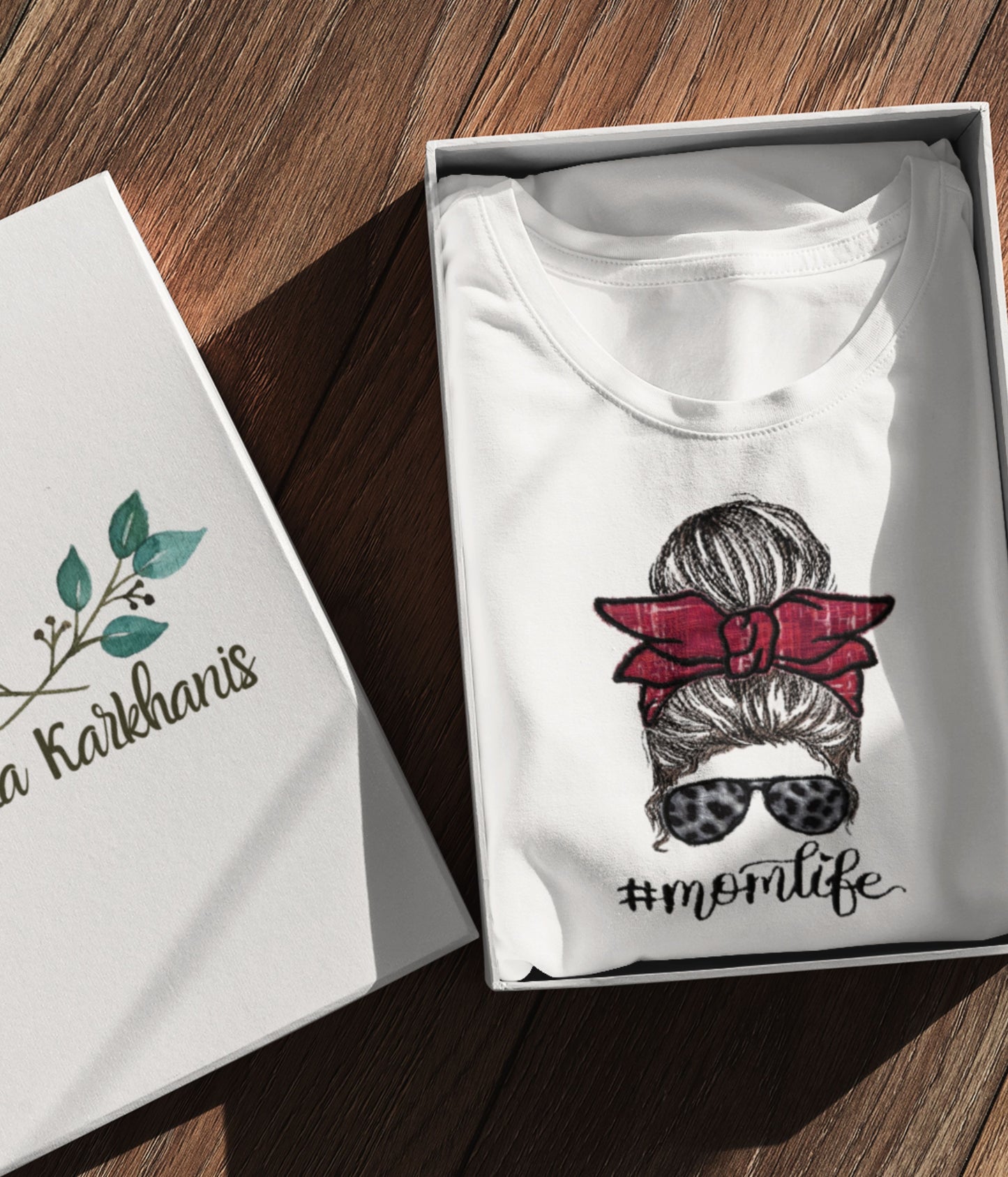 Momlife Messy Bun Applique Embroidery tshirt