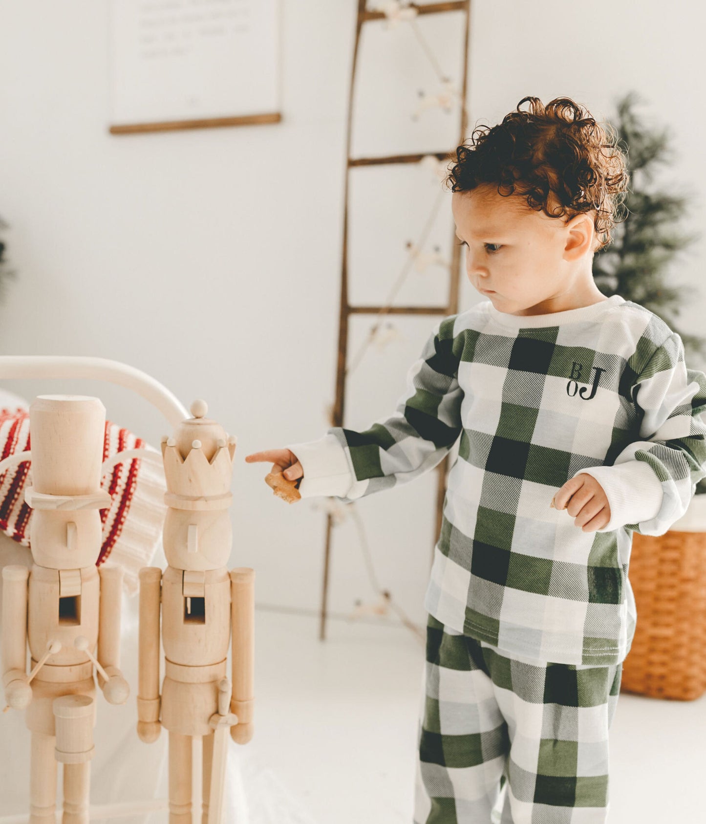 Green plaid pajamas - Family matching 100% cotton pajamas