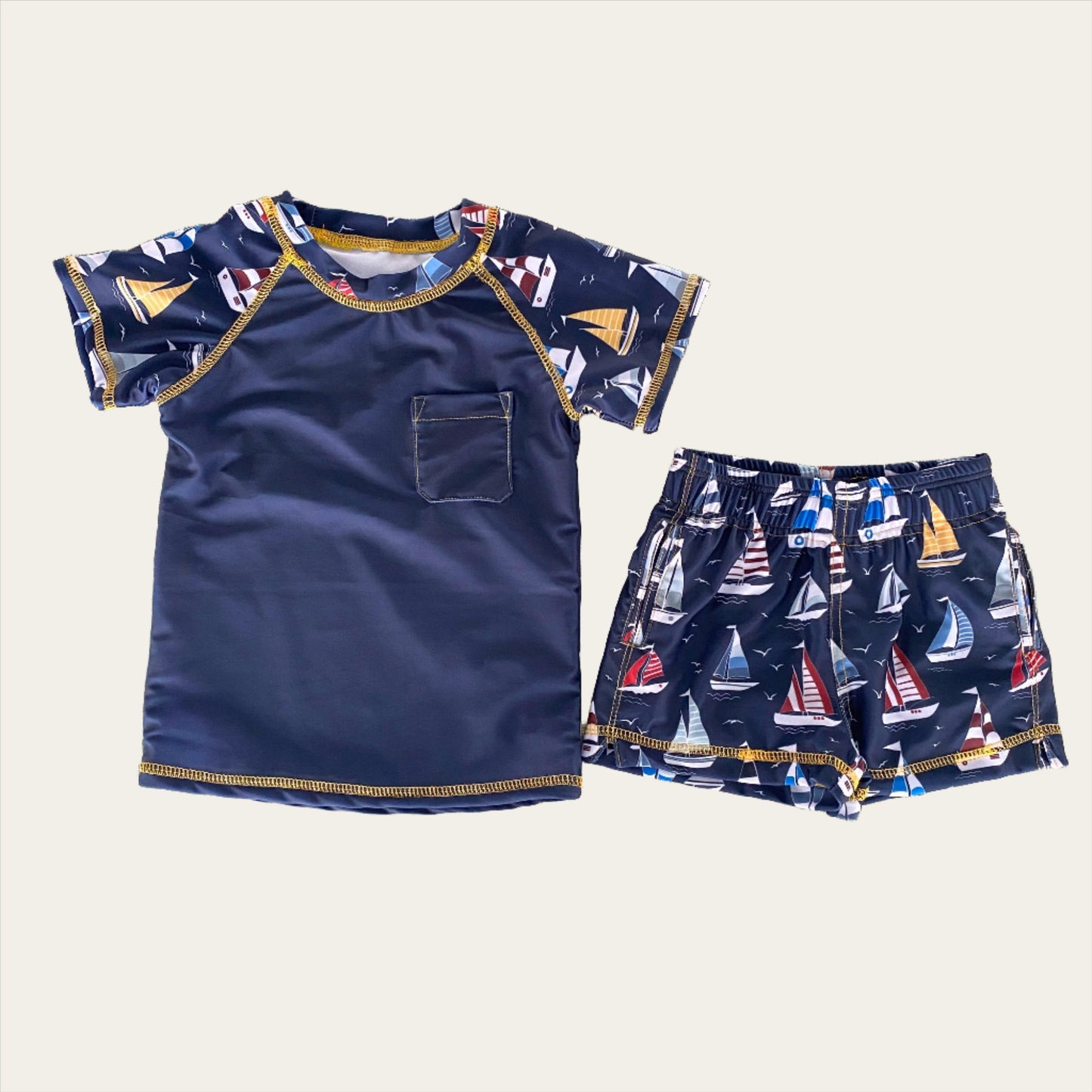 Boys nautical 2 pc swimsuit