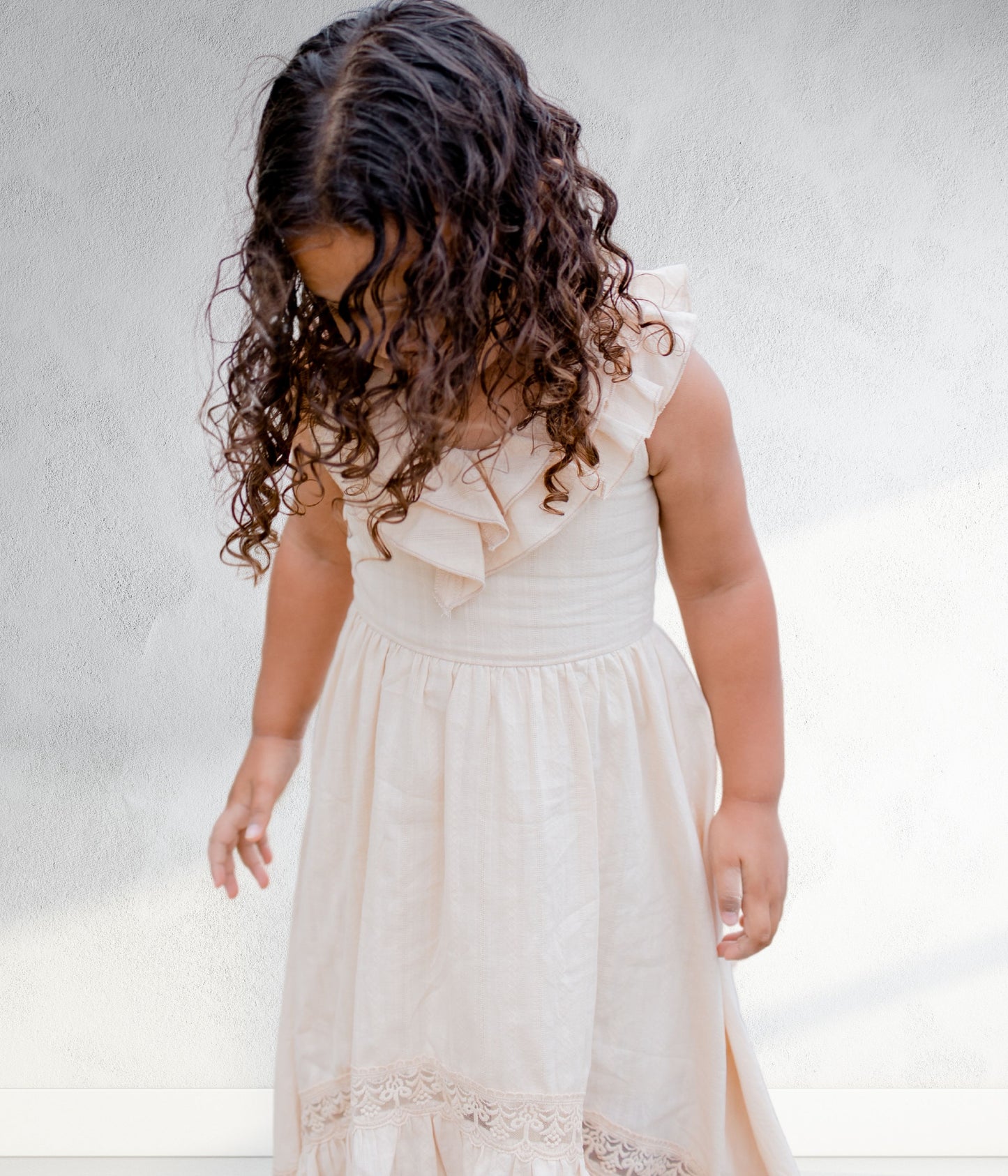 Ruffled neck Sierra flower girl dress