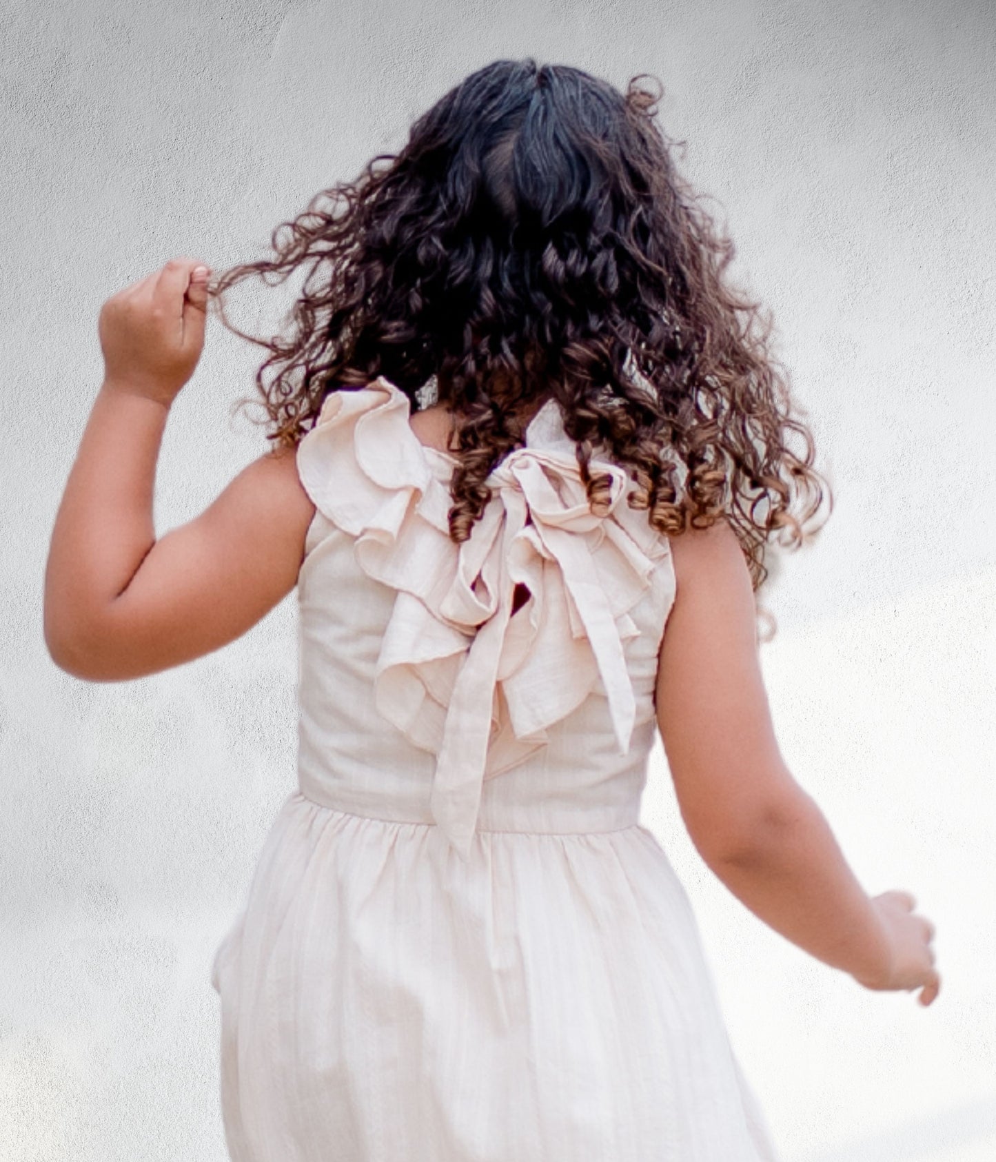 Ruffled neck Sierra flower girl dress