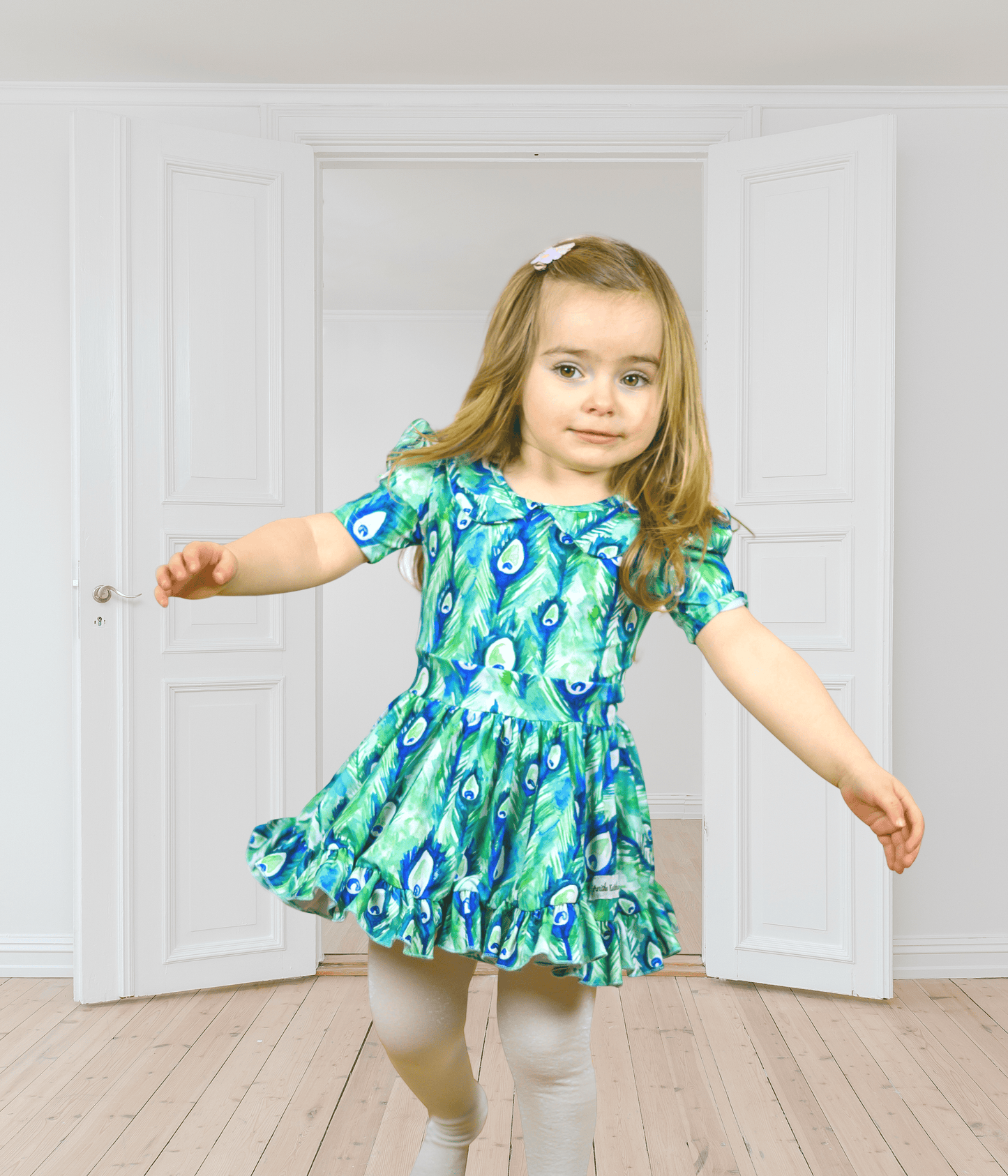 Peacock Feather Twirl Dress