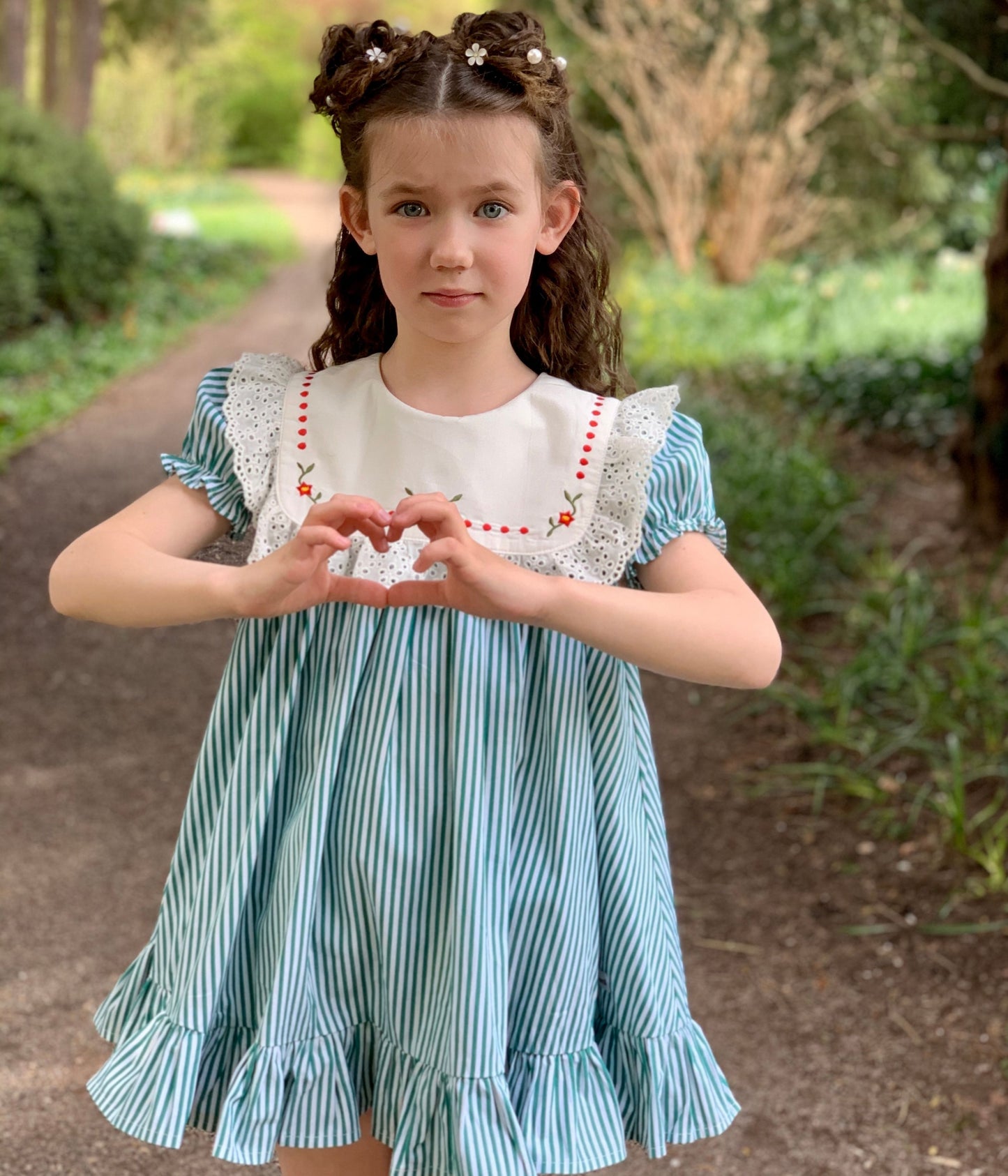 Striped Embroidery Dress