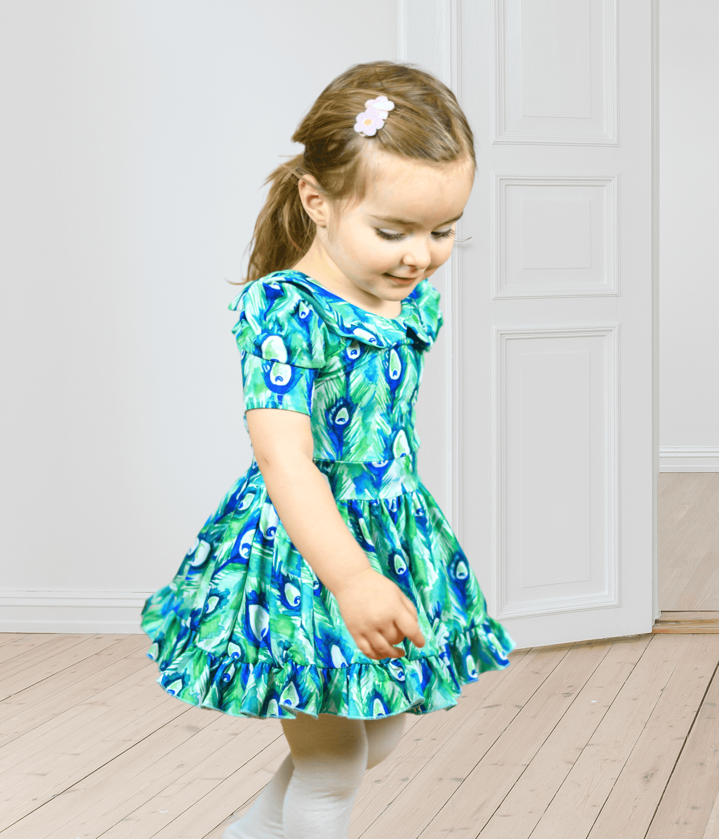 Peacock Feather Twirl Dress