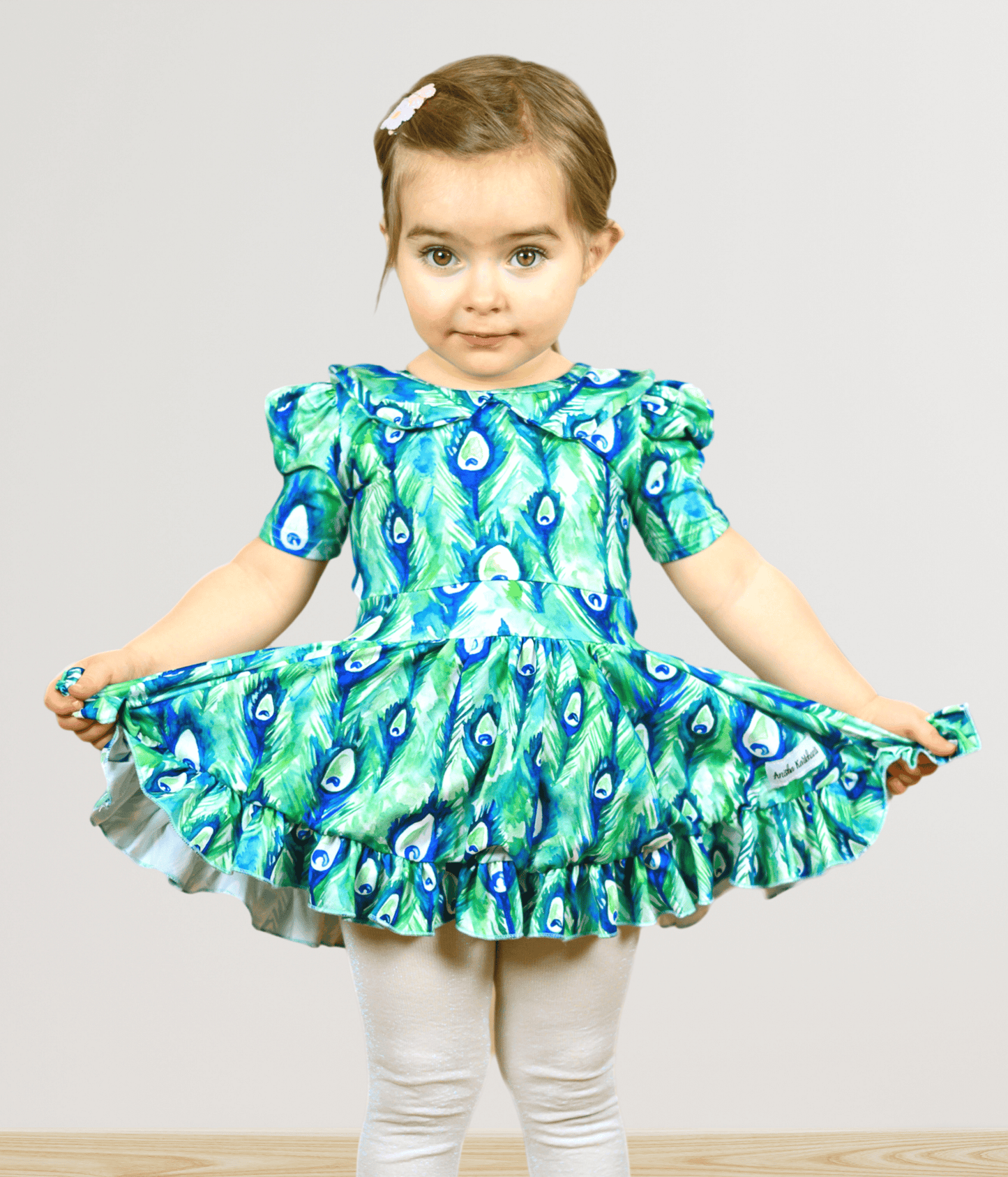 Peacock Feather Twirl Dress