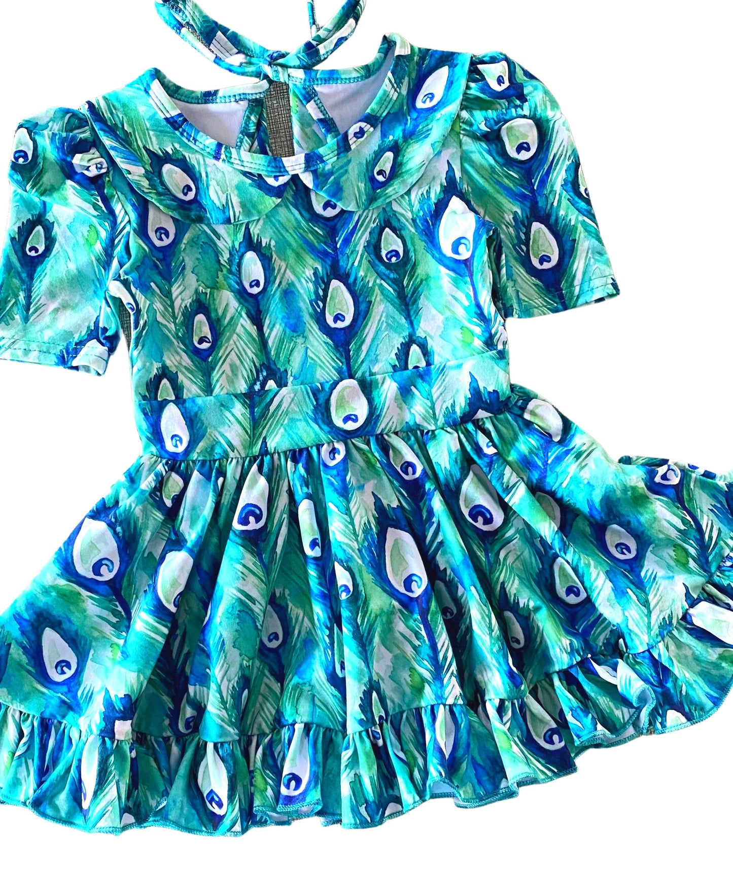 Peacock Feather Twirl Dress