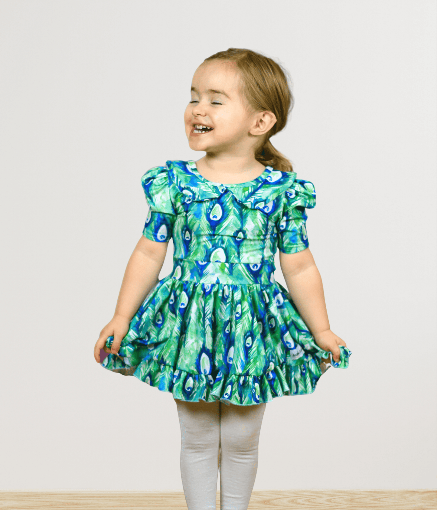 Peacock Feather Twirl Dress