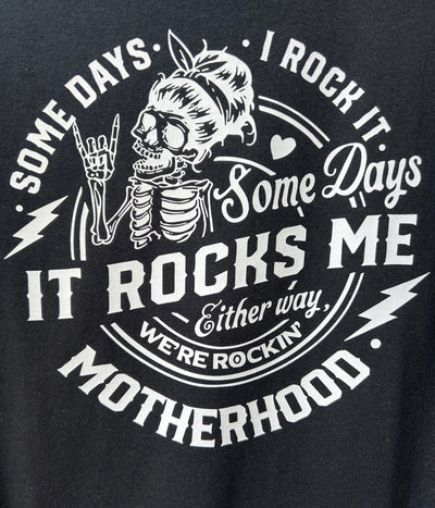 Rocking motherhood black crew neck tshirt