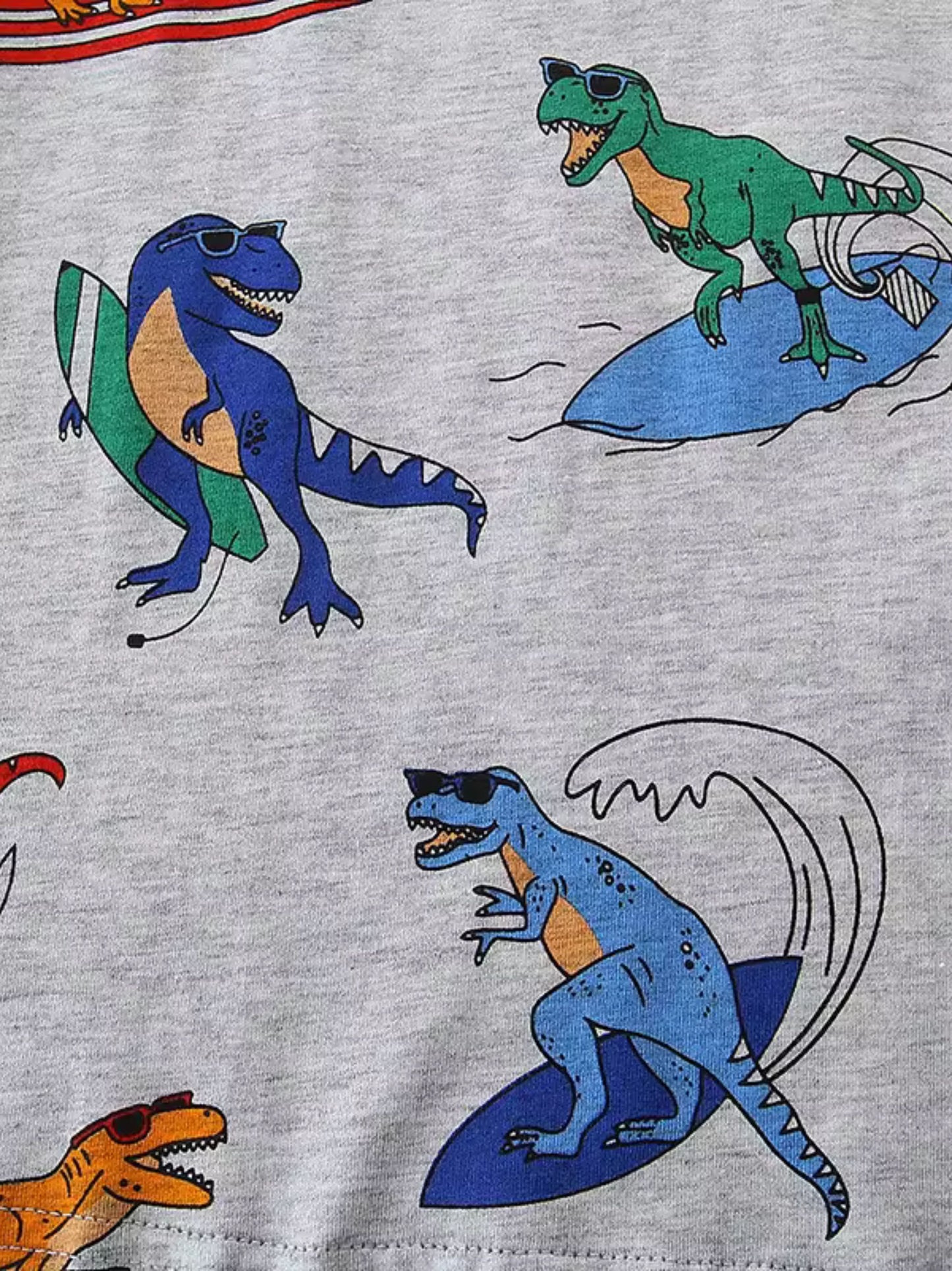 Dino surfing summer tshirt