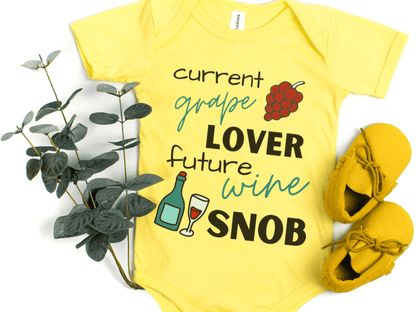 Wine lovers baby onesie set