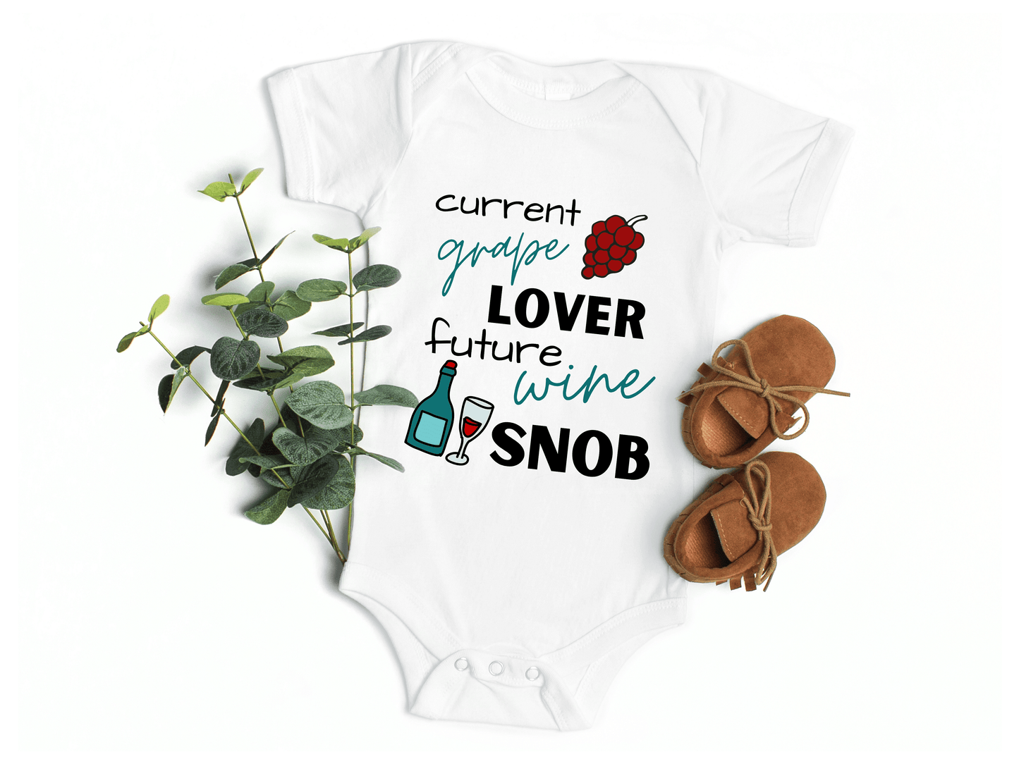 Wine lovers baby onesie set