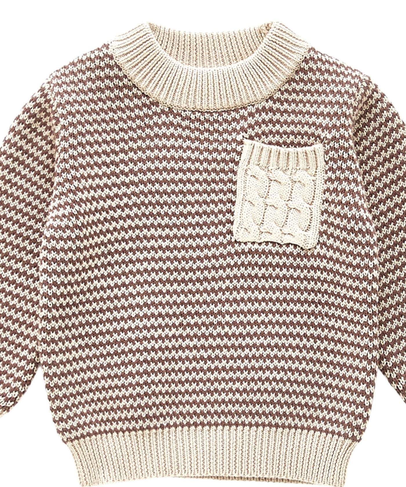 Beautiful Chaos Unisex Zigzag Brown Pullover