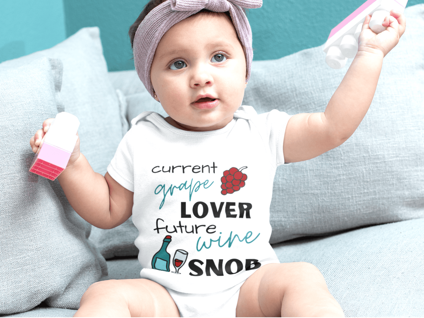 Wine lovers baby onesie set