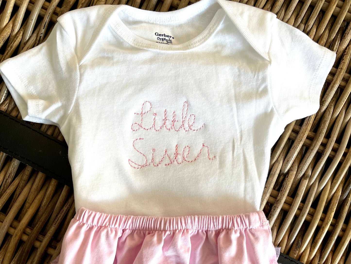 Hand Embroidery Name Onesie