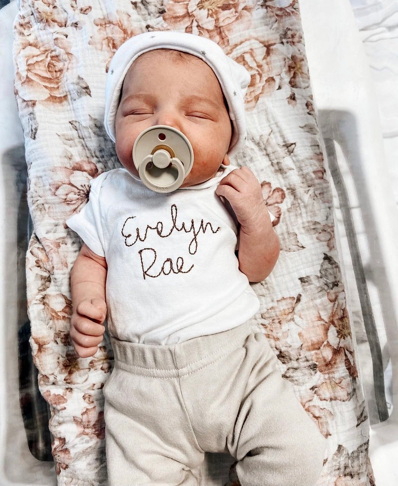 Hand Embroidery Name Onesie