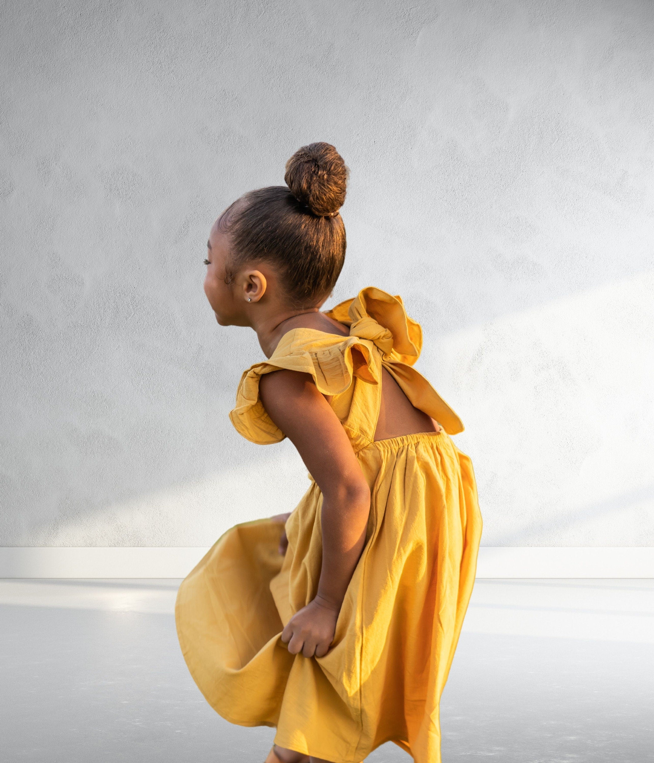 Mustard flower girl dress online